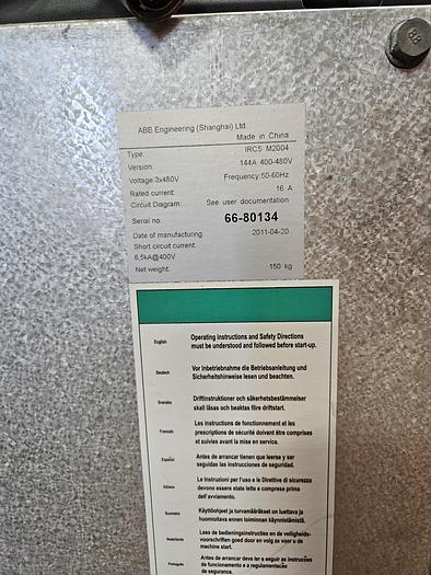 Used 2011 ABB IRB 6640-185/2.8 Industrial Robot with IRC5 M2004 Controller