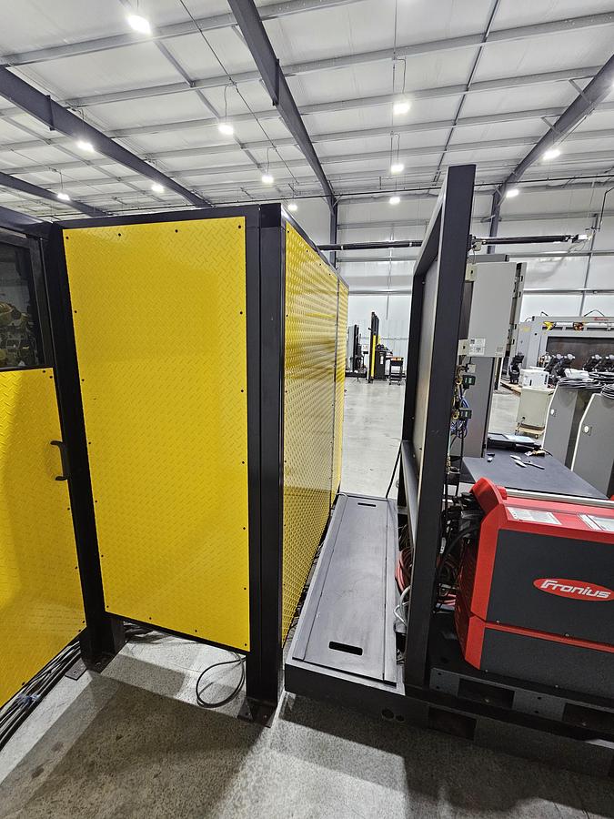 Used FANUC Robotic Welding Cell W/ FANUC 120ic/R-30ib Tracks and Safety