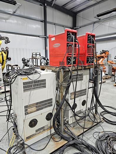 Used Dual Yaskawa Motoman EA1900N Industrial Welding Robots With NX100 Controller, Dual Tilt Rotate Positioner, and Fronius Welders