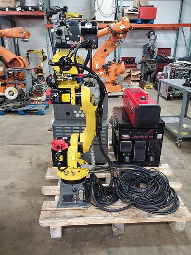 Used 2008 Fanuc Arcmate 100ic Industrial Robot with R-30ia Controller, Lincoln PW i400, and Cool Arc 40 - Only 25.5 Running Hours