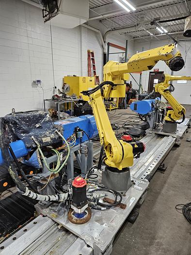 Used Dual Fanuc M-20ia/10L Industrial Robots on 25Ft Track