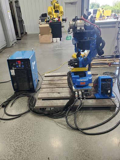 Used Yaskawa MA1400 Industrial Welding Robot with DX100 Controller, Miller Auto Axcess 450, and Tailstock
