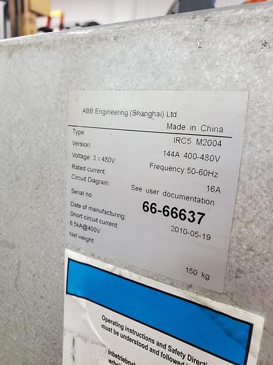 Used 2010 ABB IRB 6640-185/2.8 Industrial Robot with IRC5 M2004 Controller