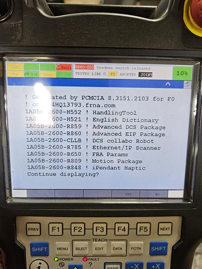 Used Fanuc CR-15ia Collaborative Industrial Robot with R-30ib Plus Controller
