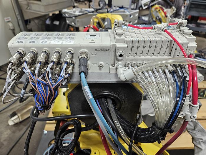 Used 2017 Fanuc M-10ia/12 Industrial Robot With R-30ib Controller, Vision, and Custom EOAT with 2 finger and 1 suction gripper - F197602