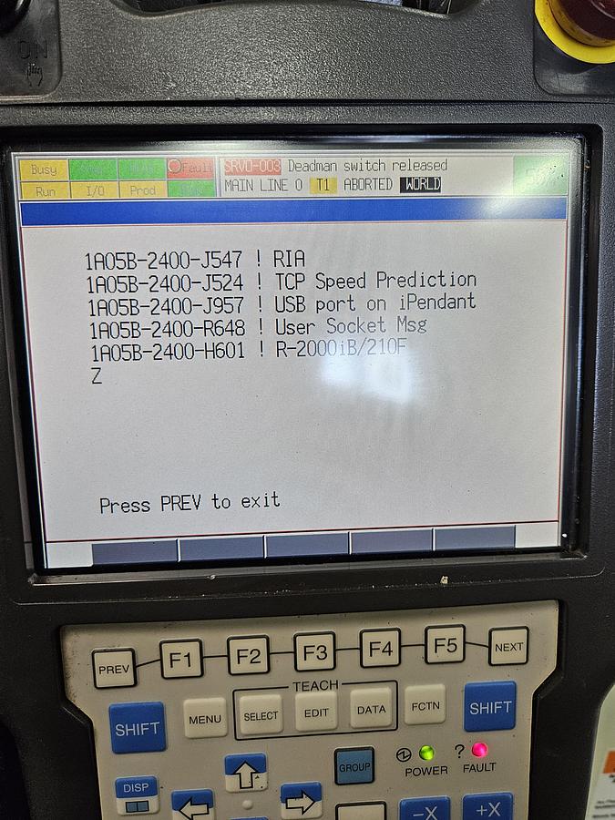 Used Fanuc R-2000ib/210F Industrial Robot With R-30ia Controller