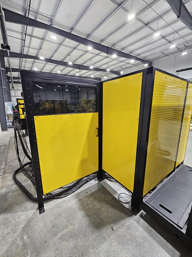 Used FANUC Robotic Welding Cell W/ FANUC 120ic/R-30ib Tracks and Safety