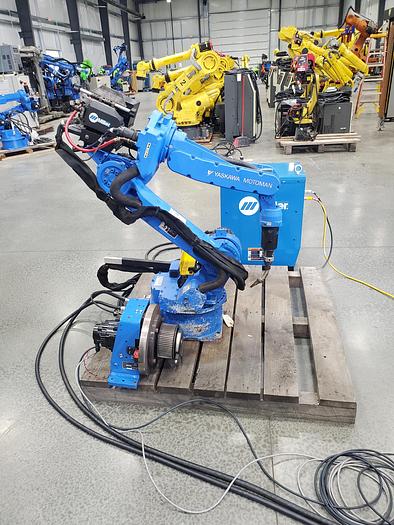 Used Yaskawa MA1400 Industrial Welding Robot with DX100 Controller, Miller Auto Axcess 450, and Tailstock