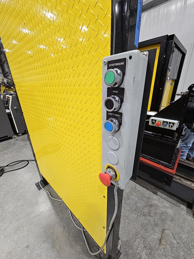 Used FANUC Robotic Welding Cell W/ FANUC 120ic/R-30ib Tracks and Safety