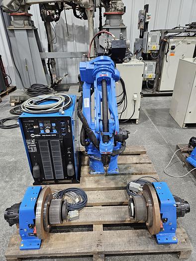 Used Yaskawa MA1400 Industrial Welding Robot with DX100 Controller, Miller Auto Axcess 450, and Dual Headstock