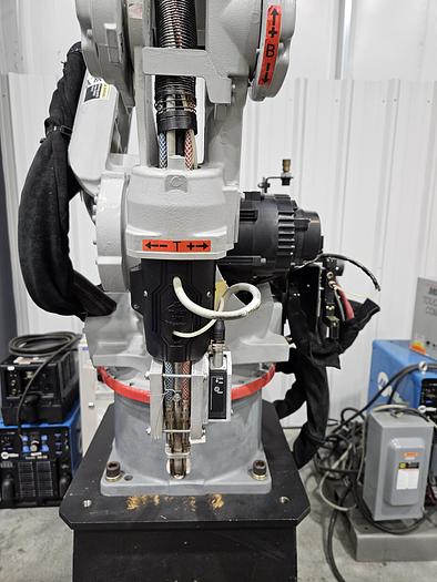 Used Yaskawa MA1400 Industrial Welding Robot with DX100 Controller, Miller Auto Axcess 450, and Dual Headstock