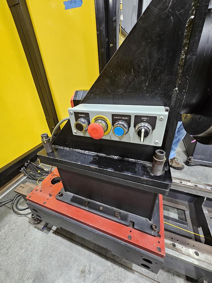 Used FANUC Robotic Welding Cell W/ FANUC 120ic/R-30ib Tracks and Safety