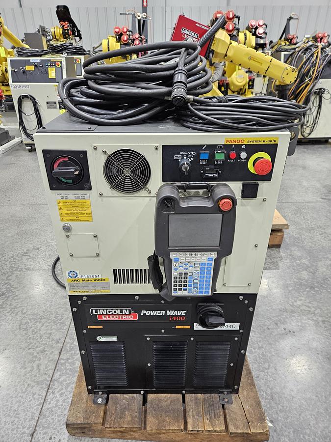 Used Fanuc Arcmate 100ic Industrial Robot With R-30ib Controller and Lincoln Powerwave i400