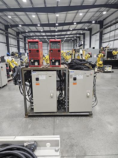 Used Dual Yaskawa Motoman EA1900N Industrial Welding Robots With NX100 Controller, Dual Tilt Rotate Positioner, and Fronius Welders