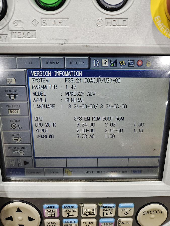 Used Yaskawa Motoman MPK2F Industrial Robot With FS100 Controller