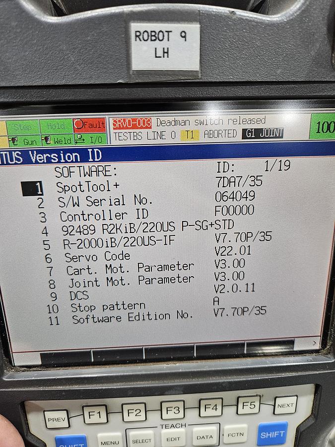 Used Fanuc R-2000ib/220US Industrial Robot With R-30ia Controller