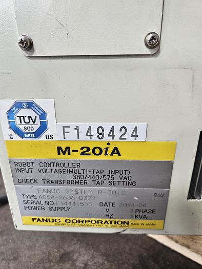 Used Fanuc M-20ia Industrial Robot with R-30ib Controller - Very Low Hours