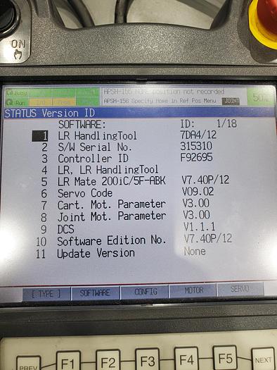 Used Fanuc LR Mate 200iC/5F Industrial Robot With R-30ia Controller