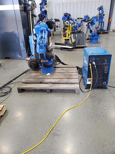 Used Yaskawa MA1400 Industrial Welding Robot with DX100 Controller, Miller Auto Axcess 450, and Tailstock