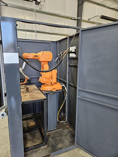 Used ABB IRB 140 Robotic Welding Cell With Enclosure and Miller Auto Axcess 450-DI