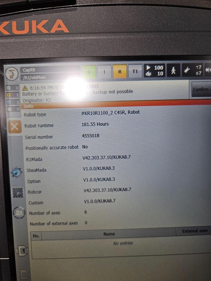 Used KUKA KR10 R1100-2HO Food Grade Industrial Robot With KRC5 Micro Controller