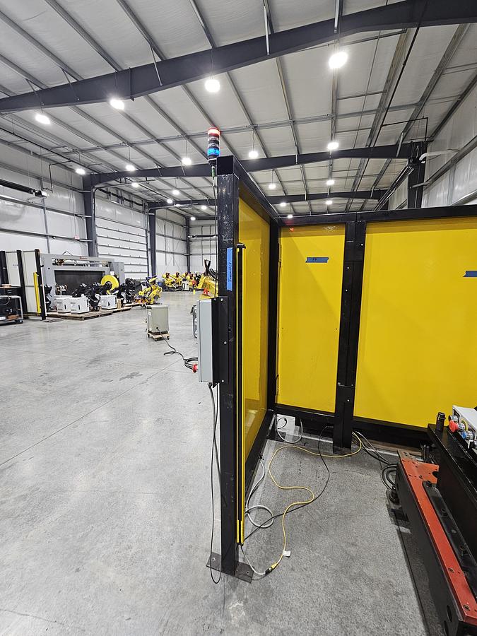Used FANUC Robotic Welding Cell W/ FANUC 120ic/R-30ib Tracks and Safety