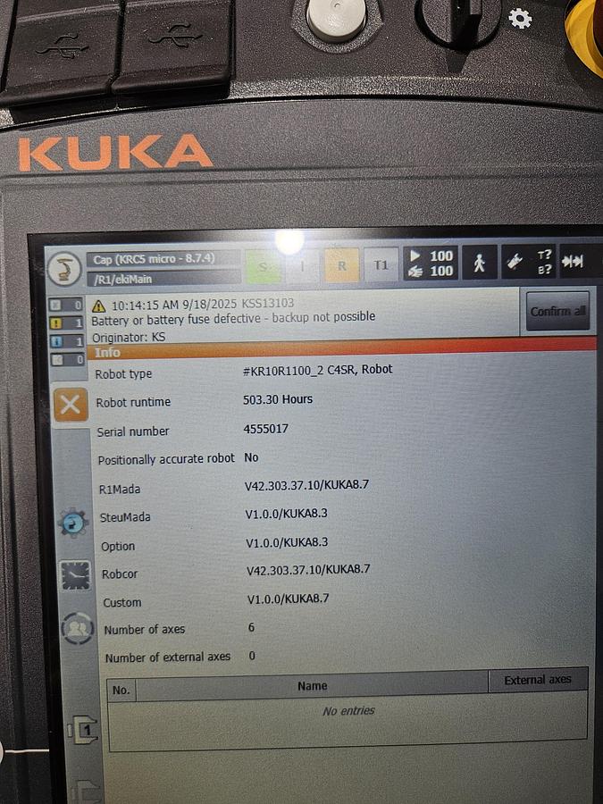 Used KUKA KR10 R1100-2HO Food Grade Industrial Robot With KRC5 Micro Controller