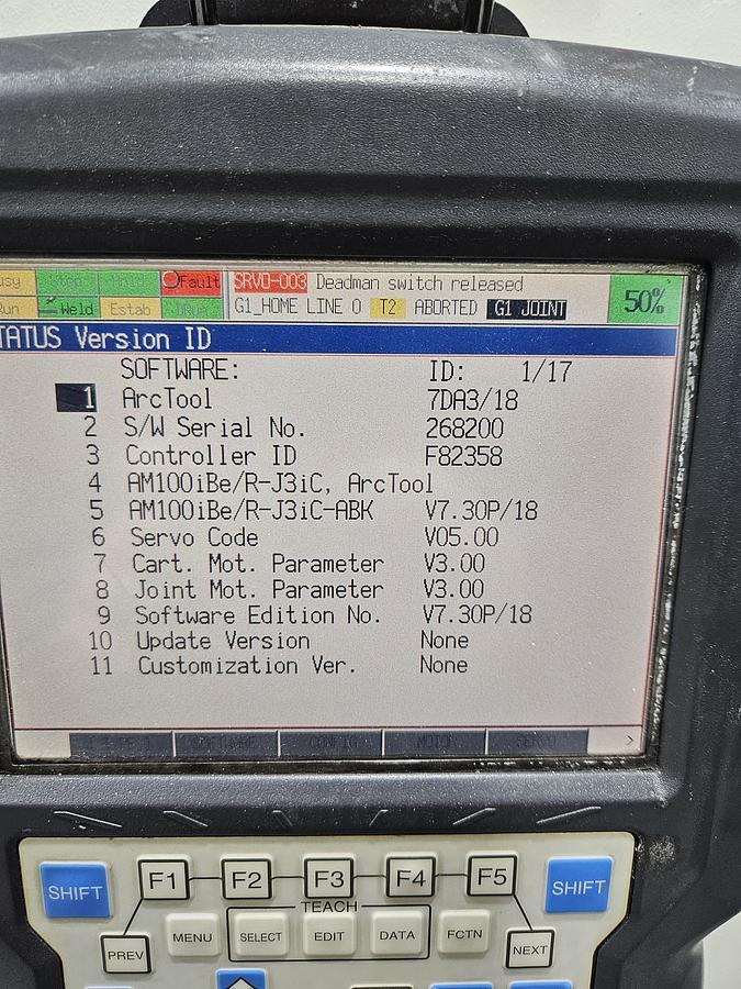 Used Complete Lincoln System 50 Robotic Welding Cell W/ FANUC 100ibe/R-30ia Dual HS and Safety