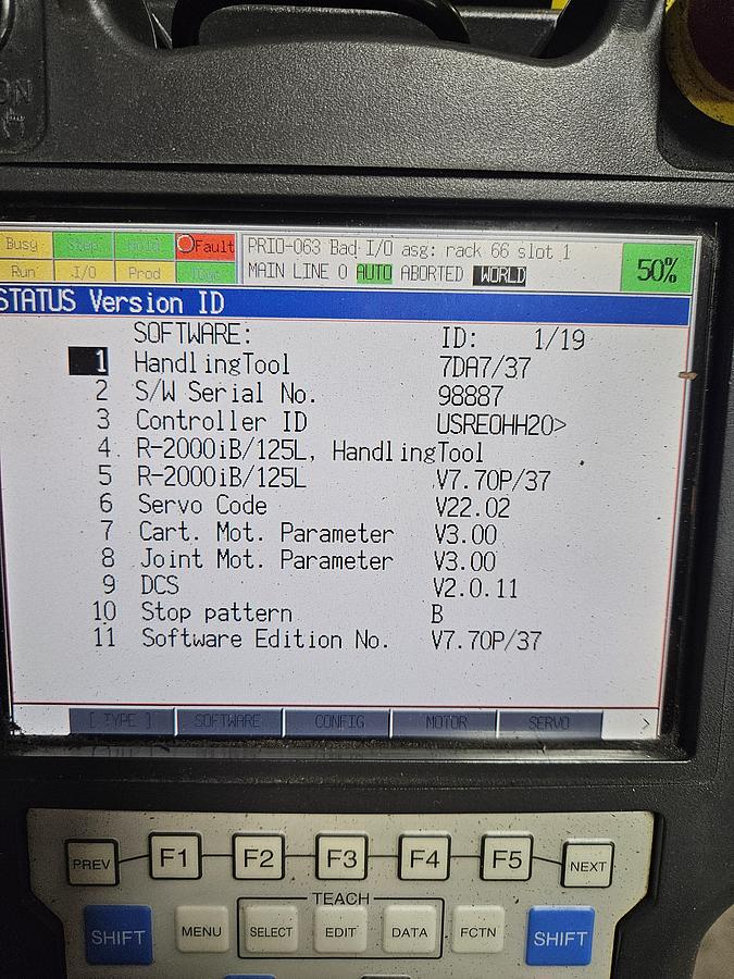 Used Fanuc R-2000ib/125L Industrial Robot With R-30ia Controller