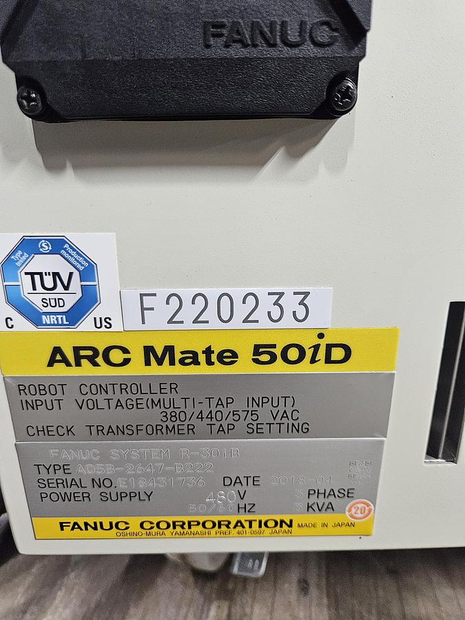 Used Fanuc LR Mate 200iD/7L Industrial Robot With R-30ib Controller