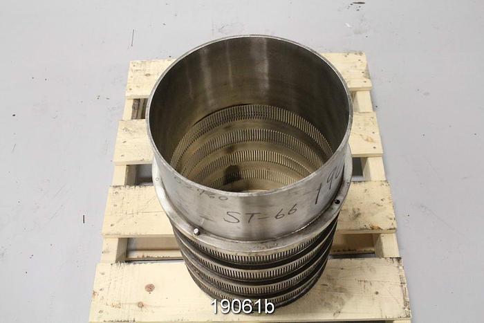 Used Bird 100 Pressure Screen Basket, .010" Slots, 5 Mm #19061