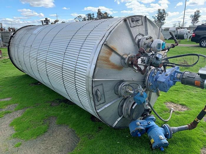 Used Tank, 2,000 Gallon, 316L Stainless Steel, UL 142, 5' X 14', Agitated #S743622