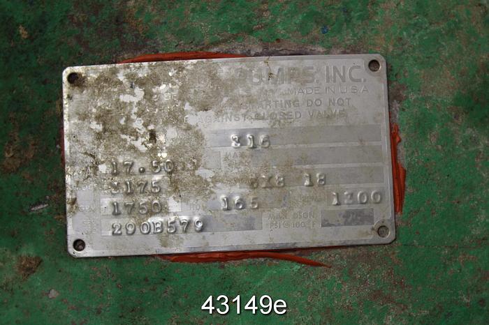 Used Goulds 3175 6x8x18 Pump, Stainless Steel Casing #43149