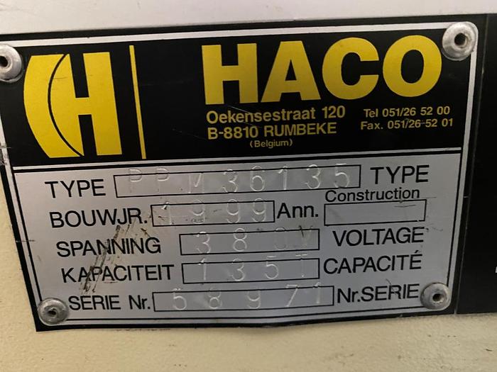 Used Haco PPM 36135 Hydraulic Pressbrake