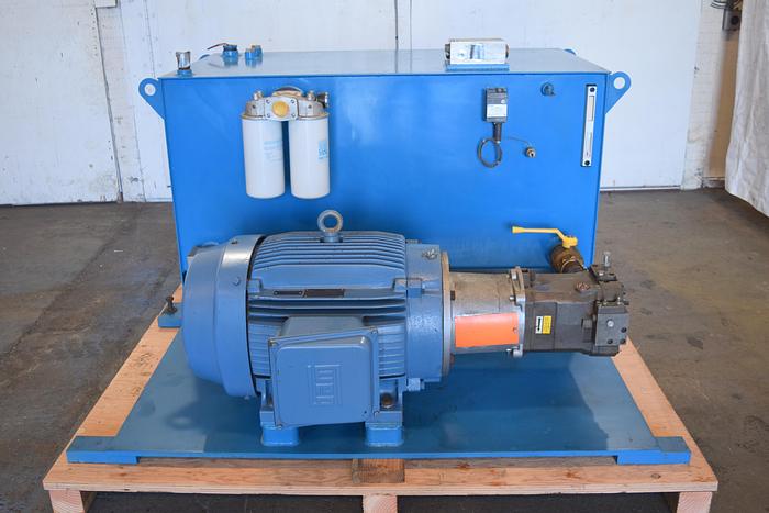 Unused 75hp hydraulic pump 300 gallon tank