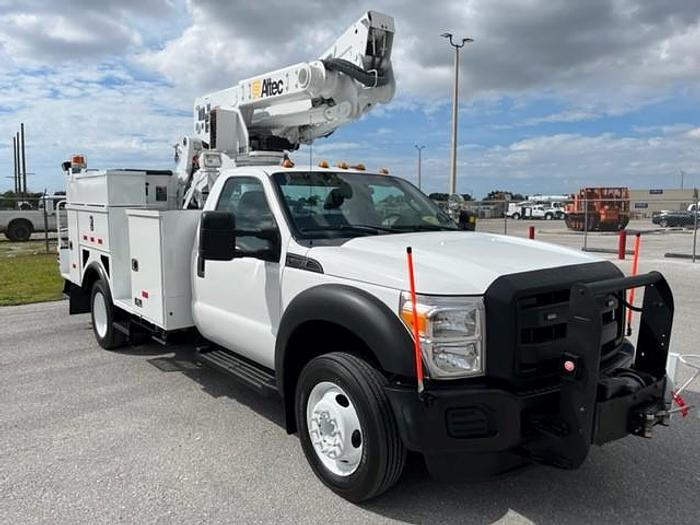 Used Altec AT40-MH, 45 ft, Articulating & Telescopic Material Handling Bucket Boom on 2016 Ford F550 Reg Cab Utility Truck - C34696