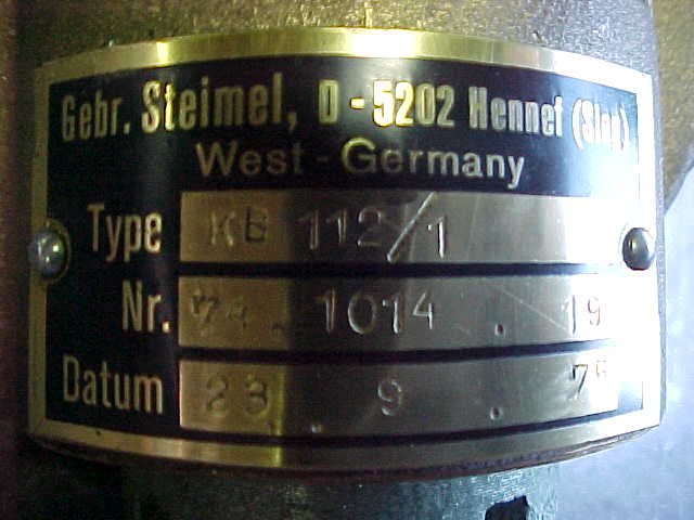Used 1975 STEIMEL WATERPUMP KB112-1