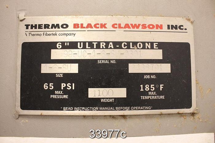 Used Black Clawson Ultra Clone 6" Ultra Clone Cleaners #33977