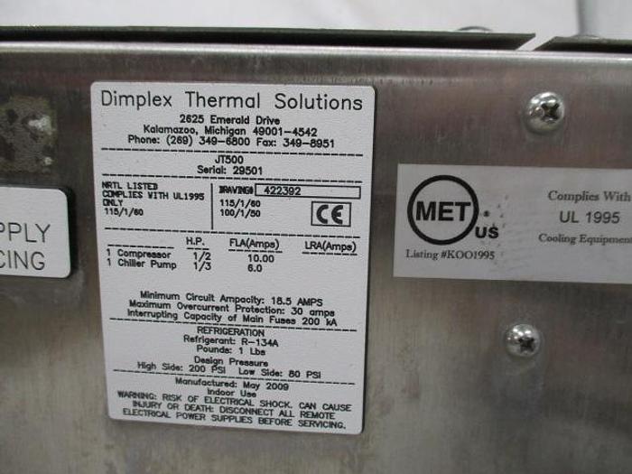 Used Dimplex Thermal Solutions Chiller; Md#JT500