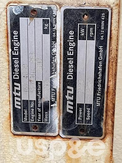 2 MW 2007 New Kohler 2250REOZDC Diesel Generator