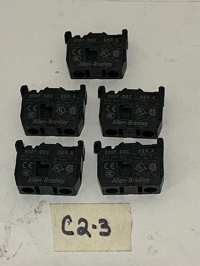 Used ALLEN BRADLEY 800F-D0C SERIES A W/O BULB LIGHT MODULE (LOT OF 5) FAST SHIPPING!