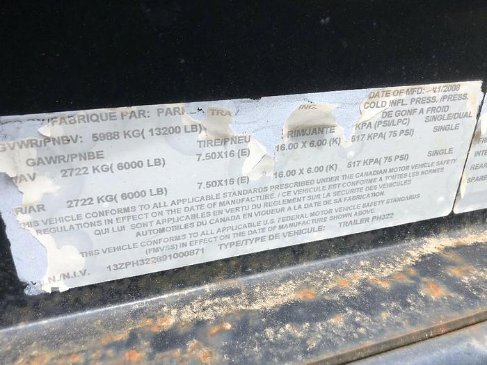 Used 2009 PERFORMANCE TRA PIPE TRAILER