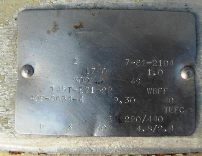 Used Pump, Positive, Waukesha, Model 025, Stainless Steel, 1.5", 1 HP #S742587