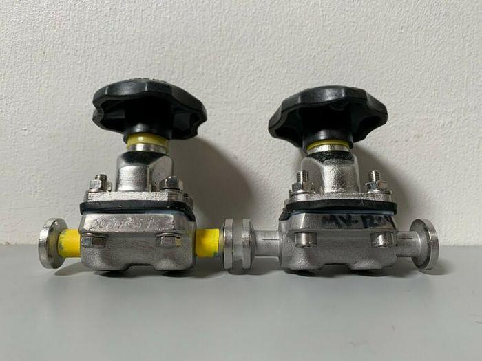 Used Lot of 2 - Crane-Saunders Stainless Steel 3/4" Diaphragm Valves