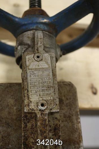 Used Mas 4" Hand Operated Knife Gate Valve #34204