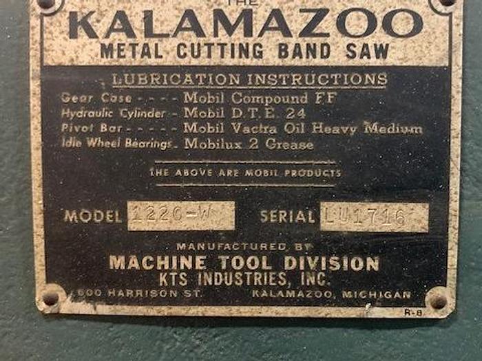 Used Kalamazoo  Metal Cutting Band Saw Model 1226-W