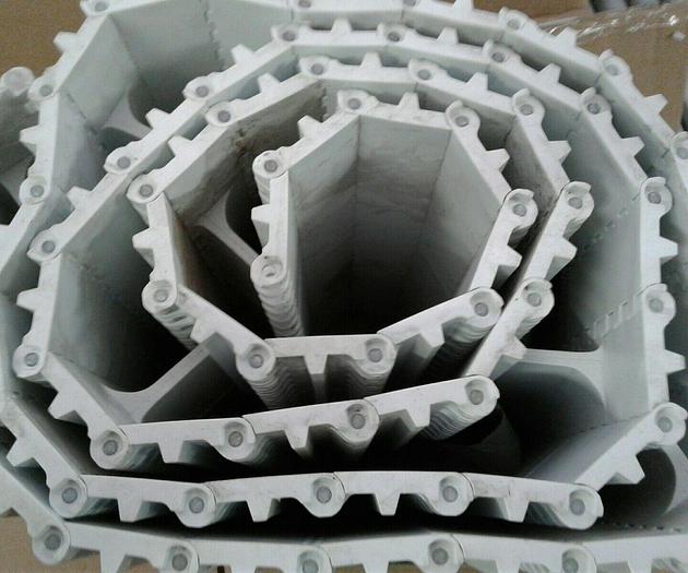 Used PLASTIC FLIGHTED CONVEYOR BELT 14"x10 feet
