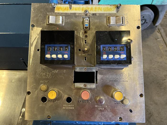 Used 60" ROSENTHAL SHEETER WA-S-5-VA