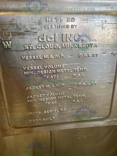 Used DCI 200 L Stainless Steel Jacketed Reactor Mixing Tank w/ PharMix Agitator