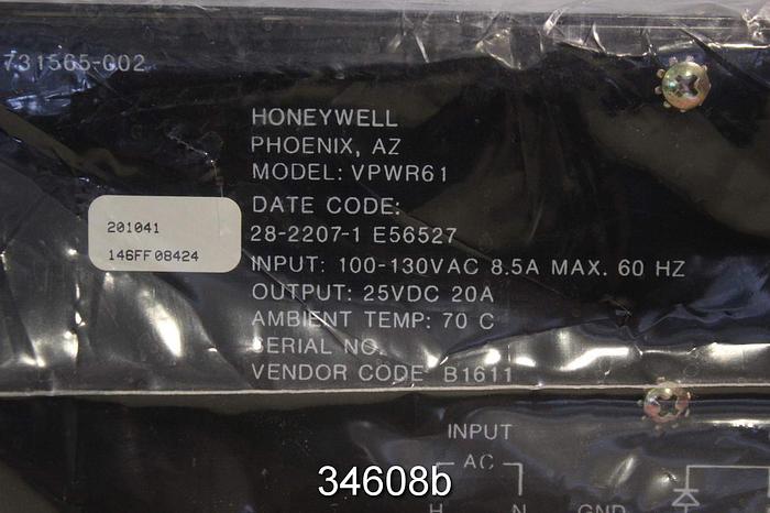 Unused Honeywell Power Supply Module, VPWR61 #34608
